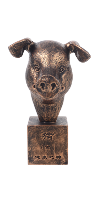 Chinese Zodiac Bronze Statue-Pig